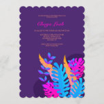 Neon Foliage Bat Mitzvah Invitation<br><div class="desc">A stunning botanical invitation with neon foliage against a purple background. (Background vector created by s.salvador - www.freepik.com). The card is easy to customise with your wording, font, font colour, paper shape options and choice of six paper types.Not exactly what you're looking for? All our products can be custom designed...</div>