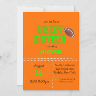 Neon Football Sweet Sixteen Birthday Party 