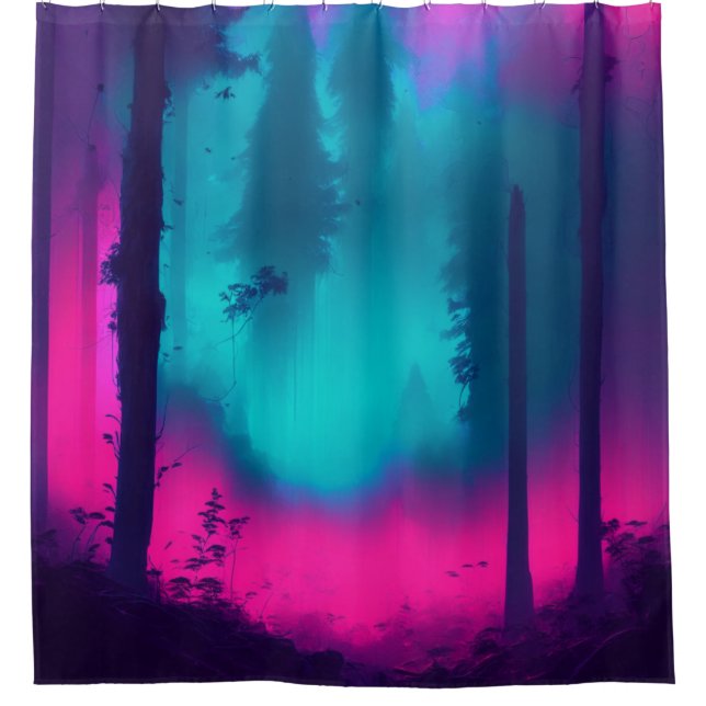 Neon Forest Shower Curtain (Front)