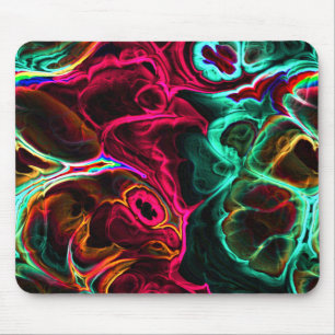 Neon Fractal 2 Mouse Pad