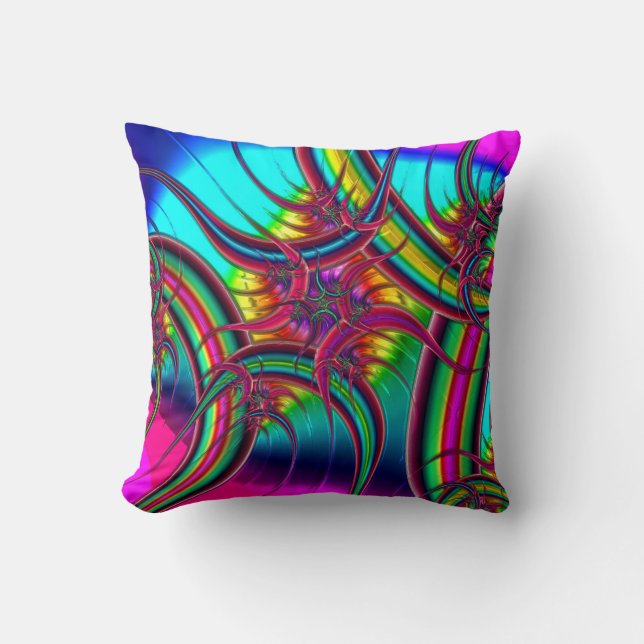 Neon Fractal Cushion (Front)