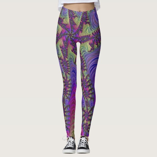 Neon Fractal Leggings (Front)