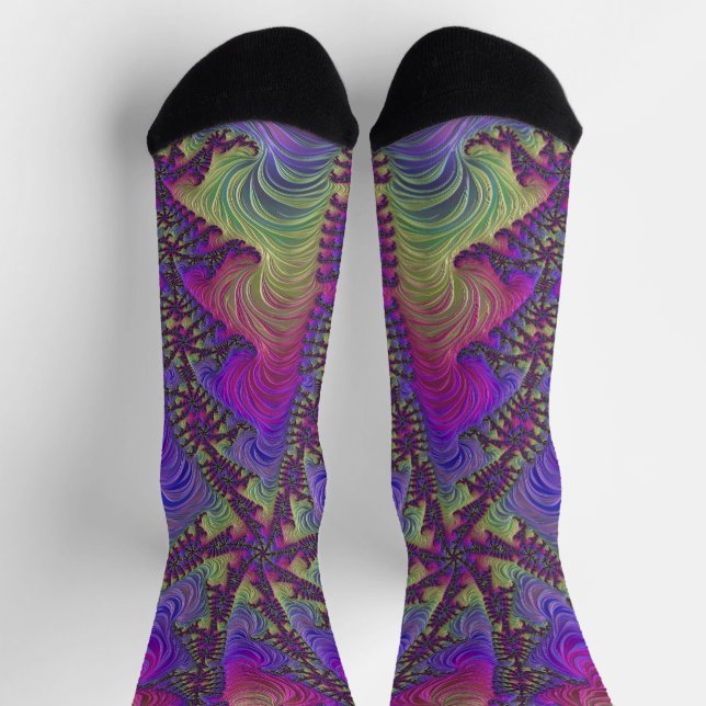 Neon Fractal Socks (Top)