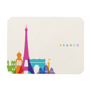 Neon France Skyline Magnet