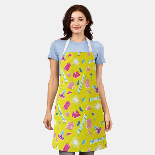 Neon FRIENDS™ Icon Pattern Apron (Worn)