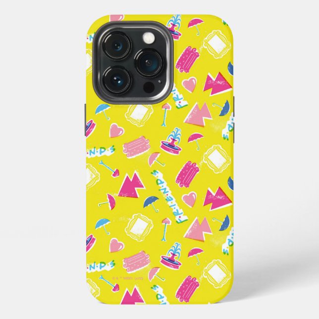Neon FRIENDS™ Icon Pattern iPhone Case (Back)