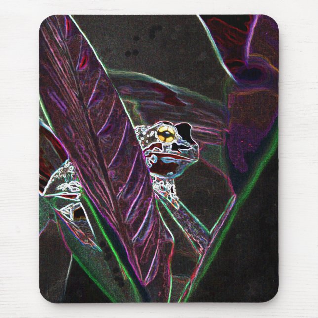 Neon Froggy Computer Mouse Pad (Front)