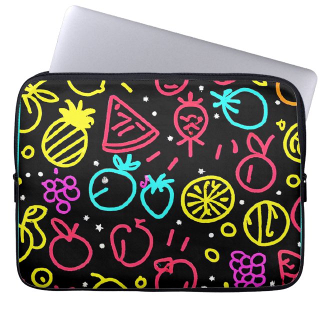 Neon Fruit Extravaganza Laptop Sleeve (Front)