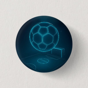 Neon Futuristic Soccer Field Art 3 Cm Round Badge