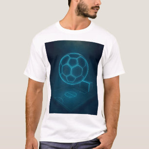 Neon Futuristic Soccer Field Art T-Shirt
