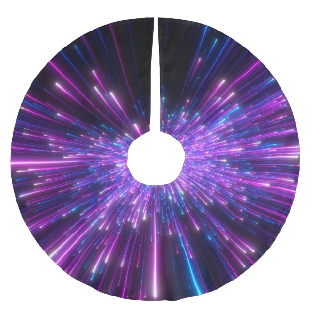 Neon Galaxy Cosmic Abstract Background Brushed Polyester Tree Skirt (Front)