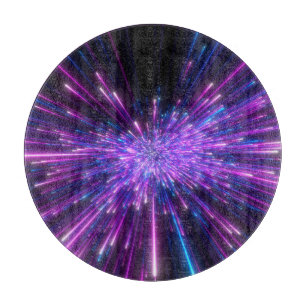 Neon Galaxy Cosmic Abstract Background Cutting Board