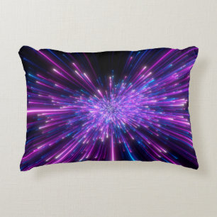 Neon Galaxy Cosmic Abstract Background Decorative Cushion