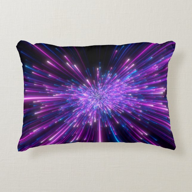 Neon Galaxy Cosmic Abstract Background Decorative Cushion (Front)