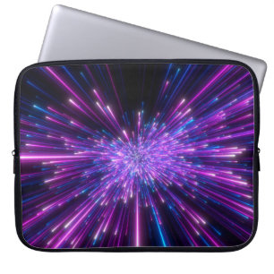 Neon Galaxy Cosmic Abstract Background Laptop Sleeve