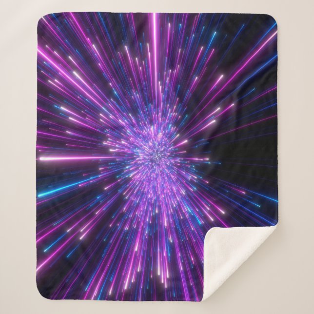 Neon Galaxy Cosmic Abstract Background Sherpa Blanket (Front)