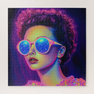 Neon Galaxy Glamour Jigsaw Puzzle