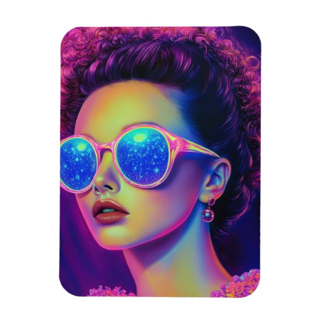 Neon Galaxy Glamour  Magnet (Vertical)