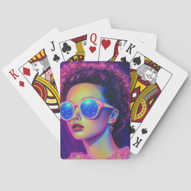 Neon Galaxy Glamour  Playing Cards (Back)