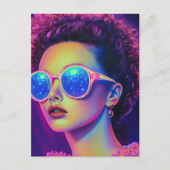 Neon Galaxy Glamour  Postcard (Front)