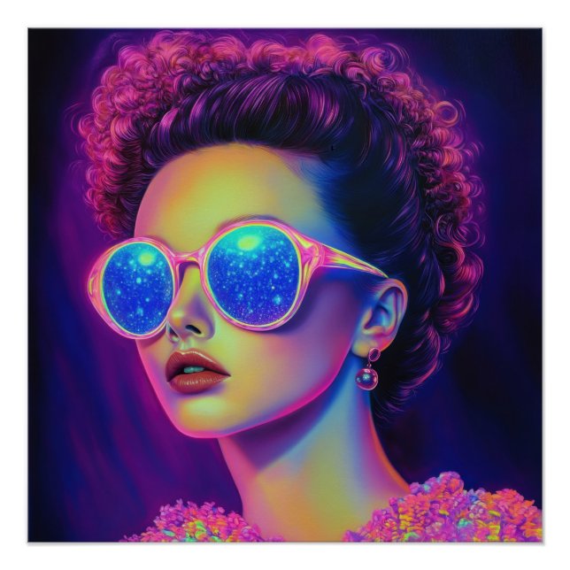 Neon Galaxy Glamour  Poster (Front)