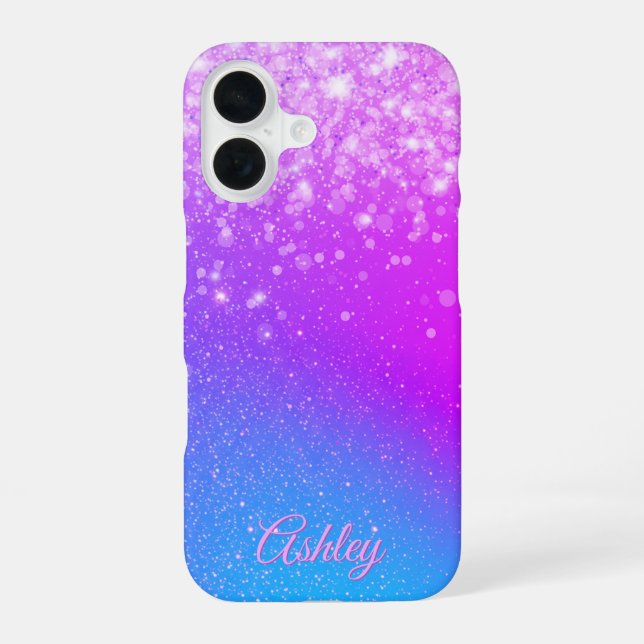 Neon Galaxy Gradient iPhone 16 Case (Back)