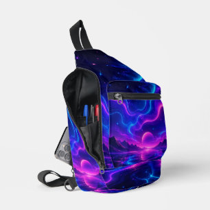 Neon Galaxy Landscape Sling Bag