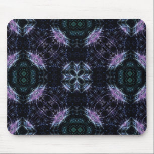 Neon Galaxy Mandala with Futuristic Glow Mouse Pad