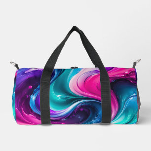 Neon Galaxy Swirl Duffle Bag