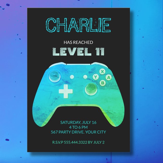 NEON GAME CONTROLLER INVITATION (Creator Uploaded)