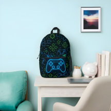 Neon Gamer Backpack – Custom Name