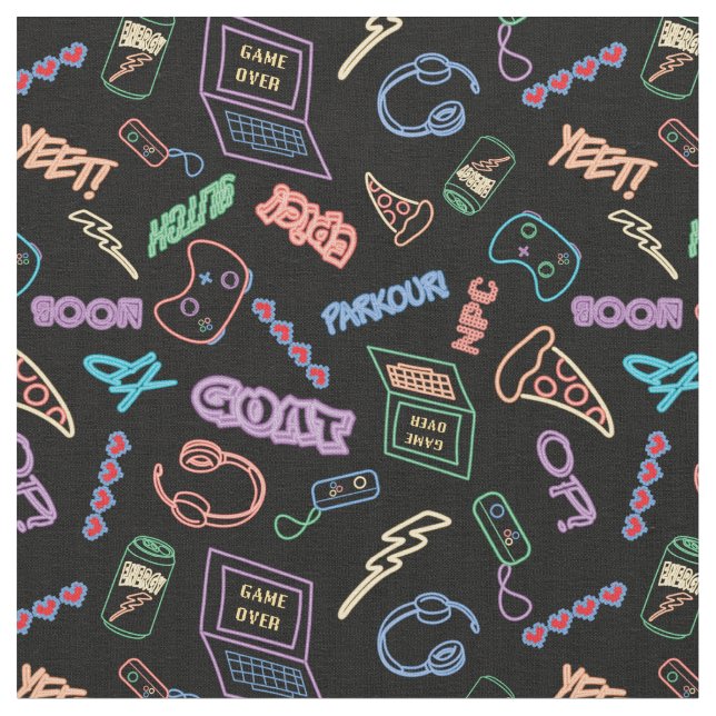 Neon Gamer Fabric (Close Up)
