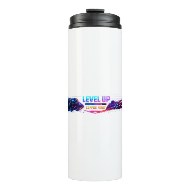 Neon Gamer Wrap Coffee Mug 🎮 | LEVEL UP Coffee Fi (Front)