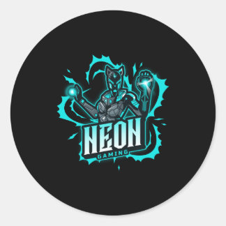 Neon Gaming  Classic Round Sticker