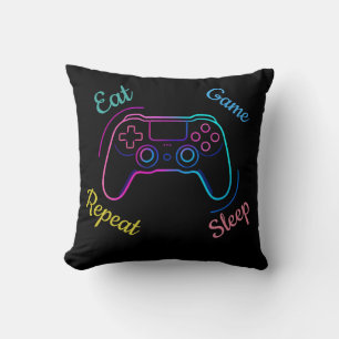 Neon gaming design customizable cushion