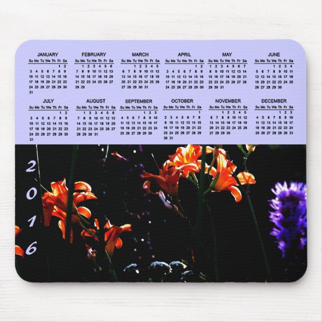 Neon Garden 2015 Calendar Mouse Pad (Front)