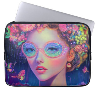 Neon Garden Goddess Laptop Sleeve
