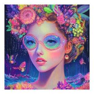 Neon Garden Goddess Photo Print