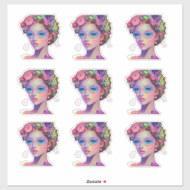 Neon Garden Goddess  Sticker (Sheet)