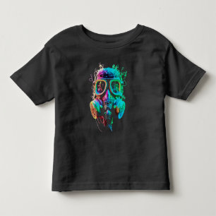 Neon Gas Mask: Vibrant Chaos Art Toddler T-Shirt