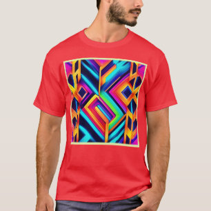 Neon Geometric Abstract Art T-Shirt