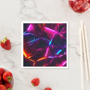 Neon Geometric Abstract Futuristic Cyberpunk Napkin