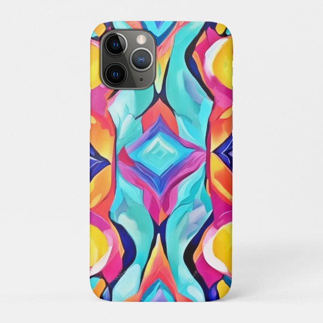 Neon Geometric Fusion Art Case-Mate iPhone Case (Back)
