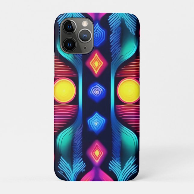 Neon Geometric Mandala Art Case-Mate iPhone Case (Back)