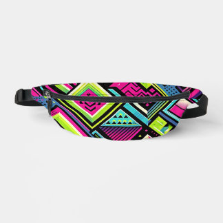 Neon Geometric Retro Vibes Bum Bags