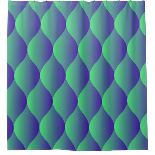 Neon Geometric: Vibrant Bubbled Pattern. Shower Curtain (Front)