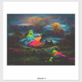 Neon Ghosts in a Haunted Fantasy Landscape