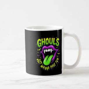 Neon Ghoul Vibes Funny Halloween Vampire Party Loo Coffee Mug