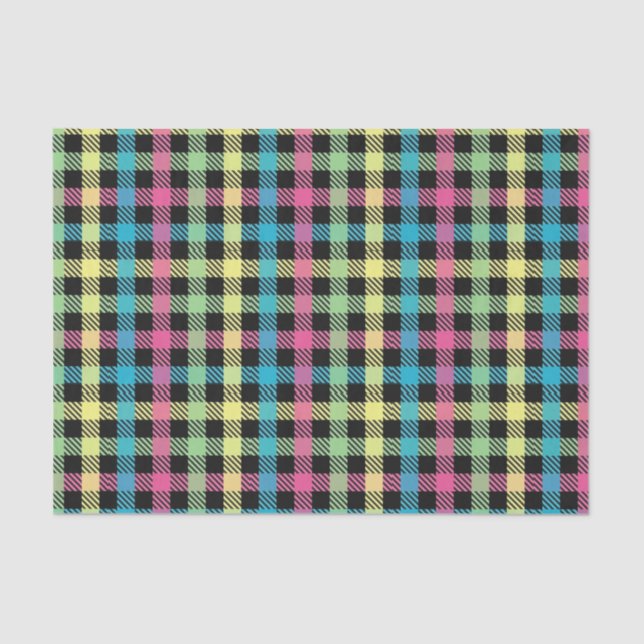 Neon Gingham Tissue Paper (Front)