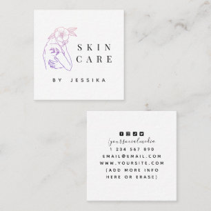 Neon Girl Aesthetics &Social Media Skincare Beauty Square Business Card